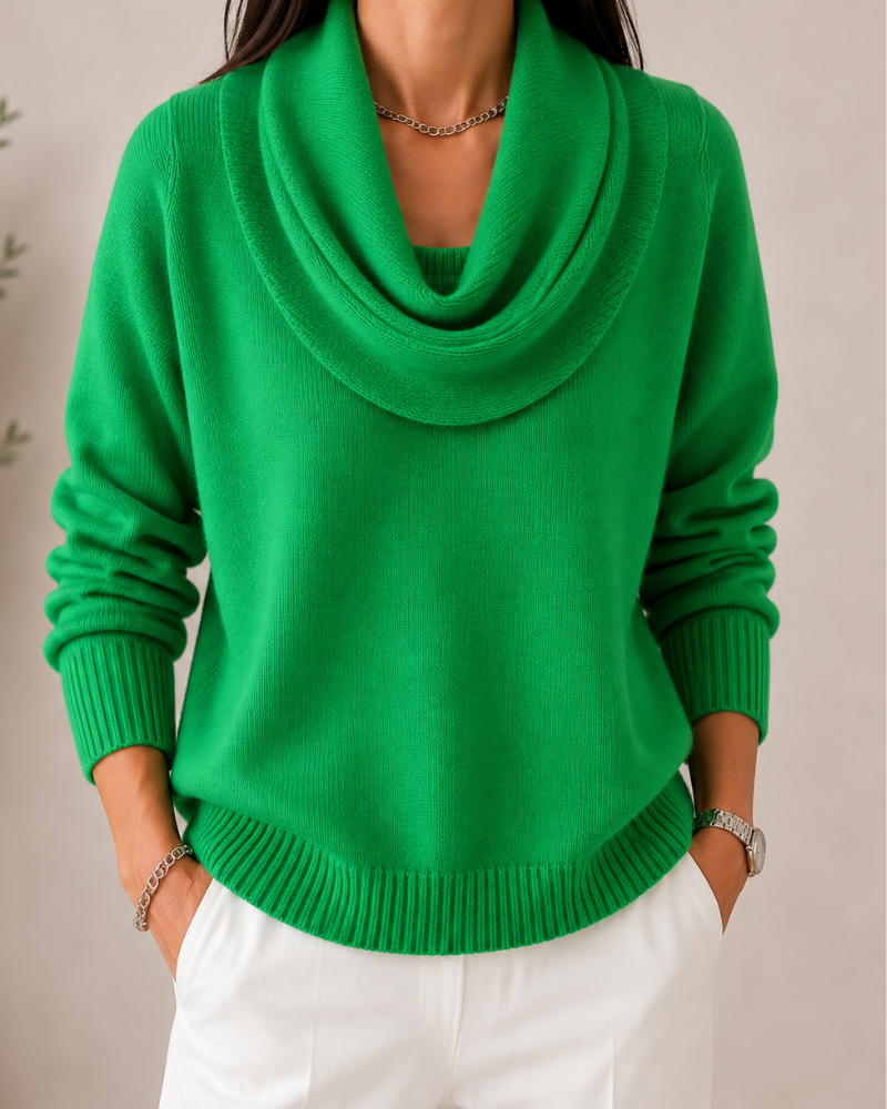 Caralina | Elegant Cowl Neck Knit Jumper
