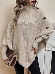 Alexis | Cable Knit Batwing Poncho Sweater