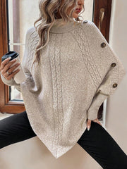 Alexis | Cable Knit Batwing Poncho Sweater
