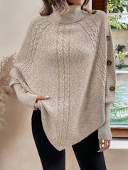 Alexis | Cable Knit Batwing Poncho Sweater