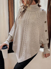 Alexis | Cable Knit Batwing Poncho Sweater