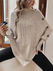 Alexis | Cable Knit Batwing Poncho Sweater
