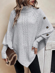 Alexis | Cable Knit Batwing Poncho Sweater