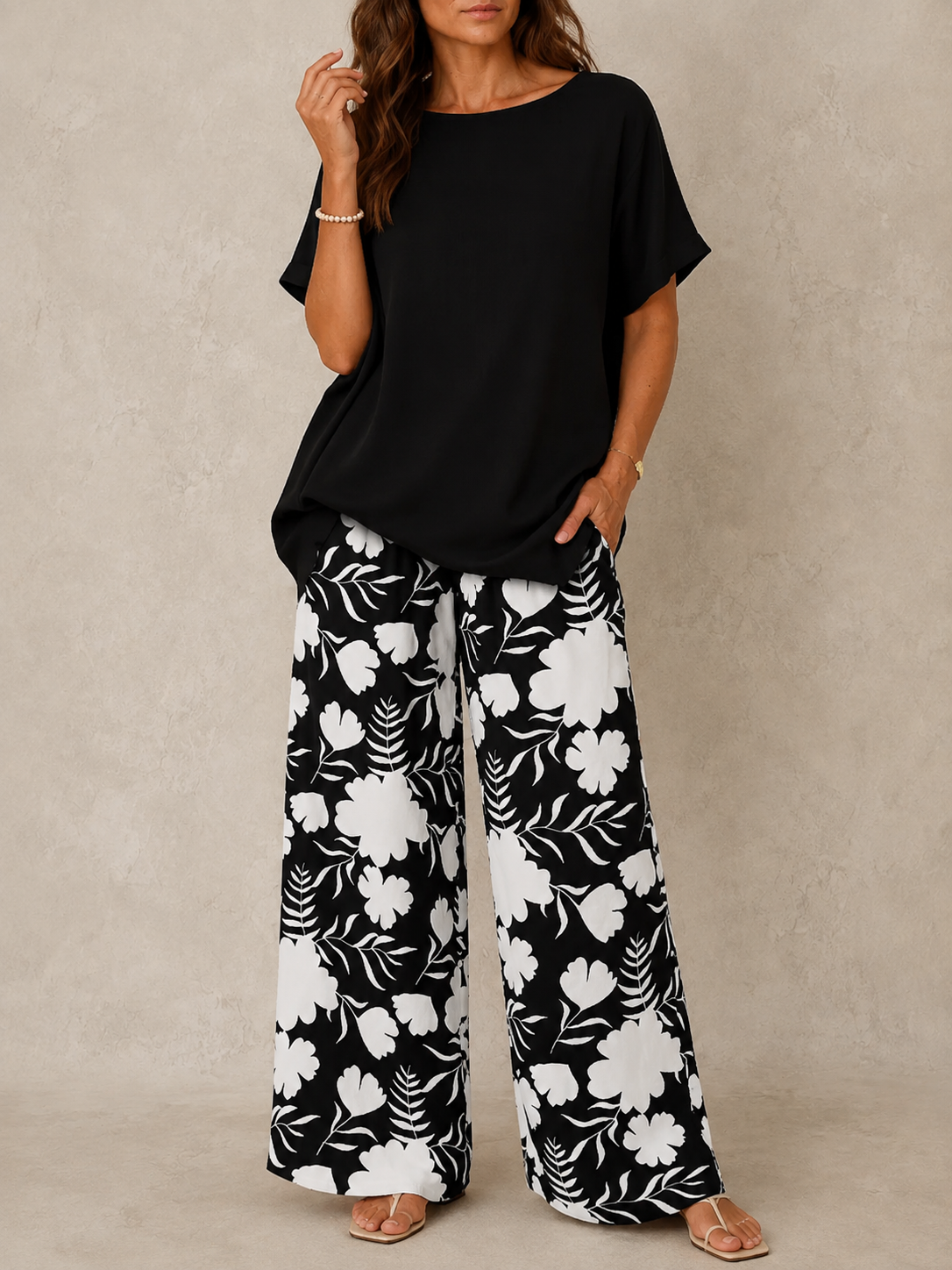 Long Sleeve Top and Trouser Two-Piece Set