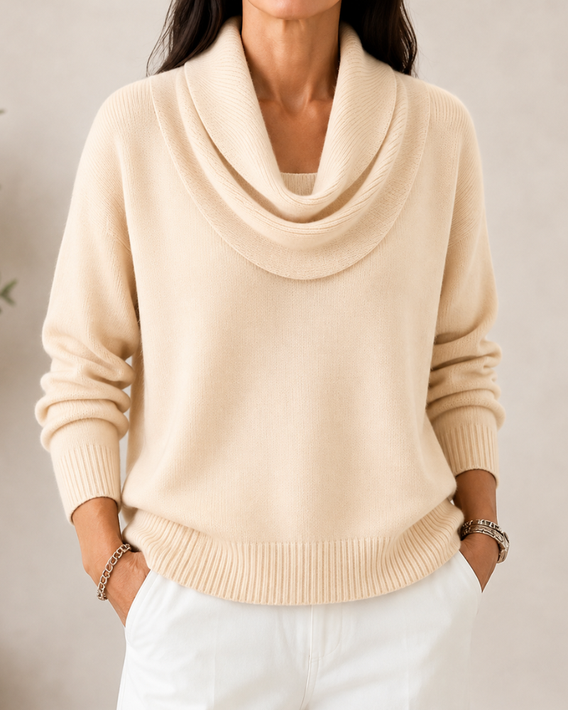 Caralina | Elegant Cowl Neck Knit Jumper
