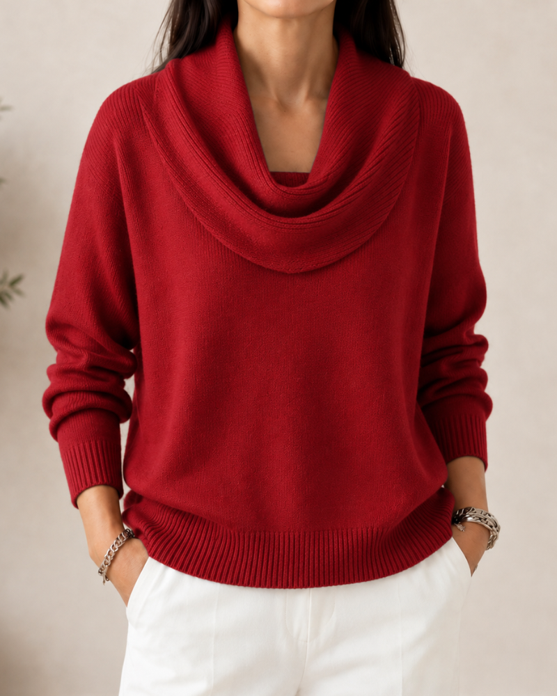 Caralina | Elegant Cowl Neck Knit Jumper