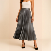Women’s Pleated Midi Skirt High Waist A-Line Style