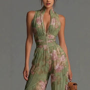 Sofia - Pleated Floral Chiffon Jumpsuit