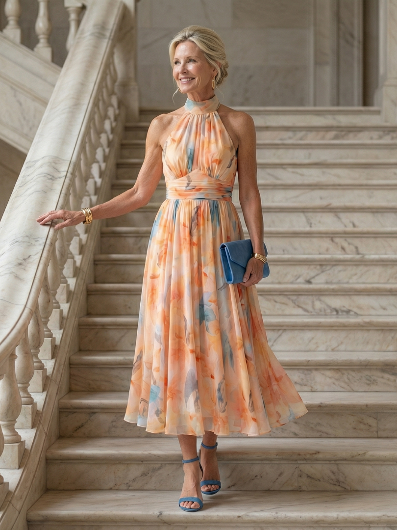 Mason Whitman™ | Soft Halter Midi Dress