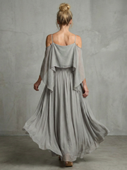 Marisol | Layered Drape Cold Shoulder Top Wide Leg Set