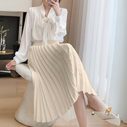 Women’s Pleated Midi Skirt High Waist A-Line Style