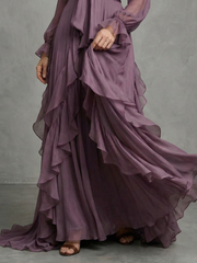 Demetria | Tie Neck Ruffle Tiered Maxi Dress