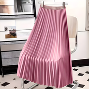 Women’s Pleated Midi Skirt High Waist A-Line Style
