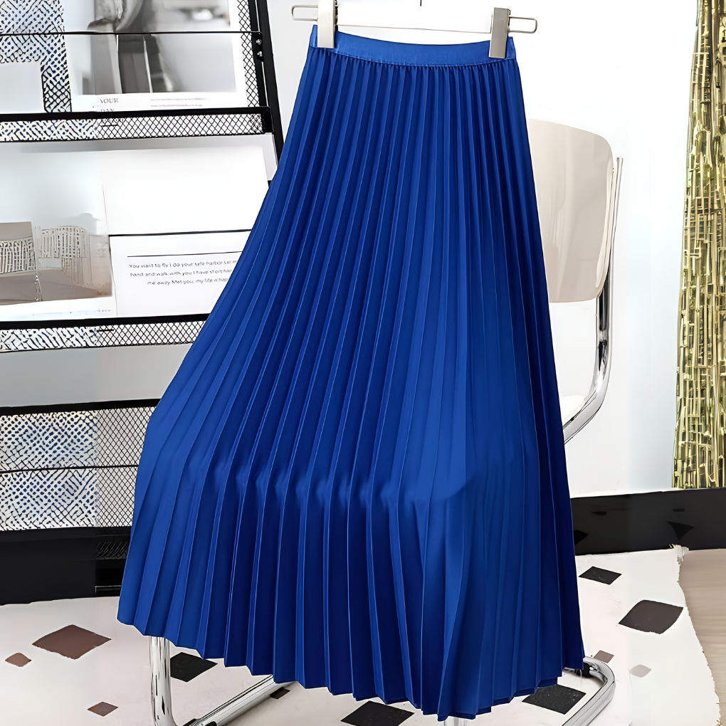 Women’s Pleated Midi Skirt High Waist A-Line Style