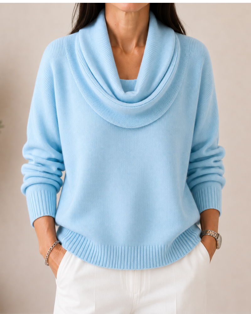 Caralina | Elegant Cowl Neck Knit Jumper