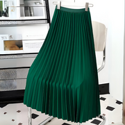 Women’s Pleated Midi Skirt High Waist A-Line Style