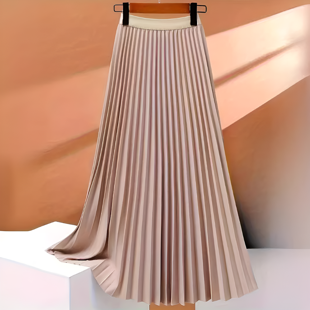 Women’s Pleated Midi Skirt High Waist A-Line Style