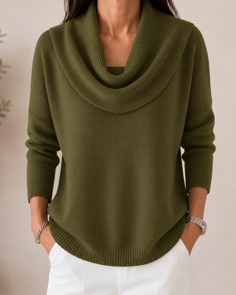 Caralina | Elegant Cowl Neck Knit Jumper