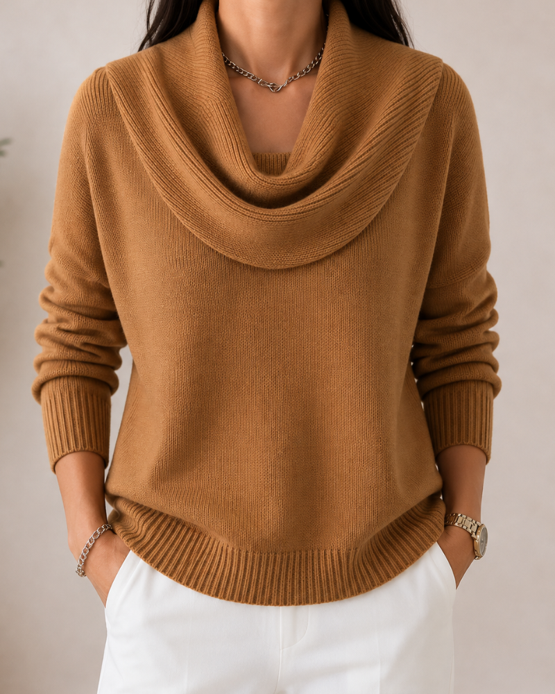Caralina | Elegant Cowl Neck Knit Jumper