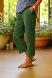Women’s Relaxed Straight Leg Summer Trousers Everyday Comfort Pants