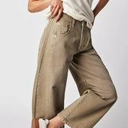 Women’s Relaxed Barrel Leg Denim Jeans High Waist Trousers