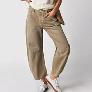 Women’s Relaxed Barrel Leg Denim Jeans High Waist Trousers
