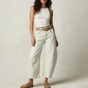Women’s Relaxed Barrel Leg Denim Jeans High Waist Trousers