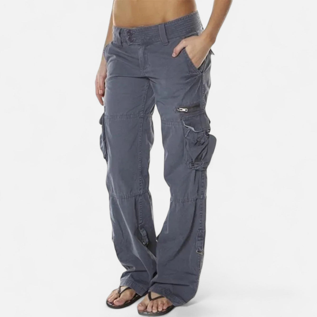 Women’s Wide Leg Cargo Trousers Relaxed Utility Style Pants
