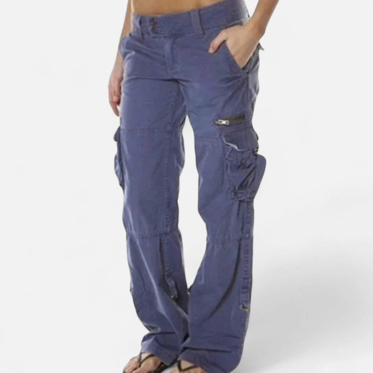 Women’s Wide Leg Cargo Trousers Relaxed Utility Style Pants