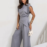 Knit Top and Wide Trouser Two-Piece Set