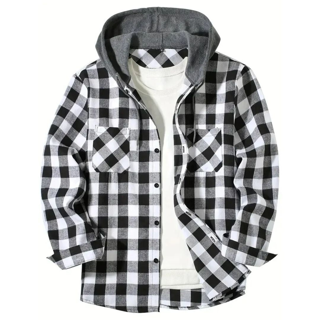 Silas | Buffalo Check Hooded Jacket