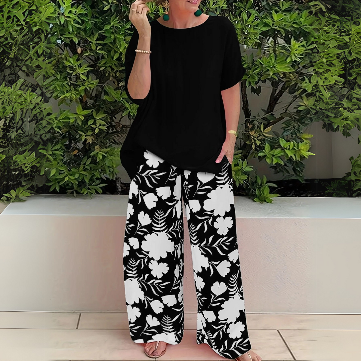 Long Sleeve Top and Trouser Two-Piece Set