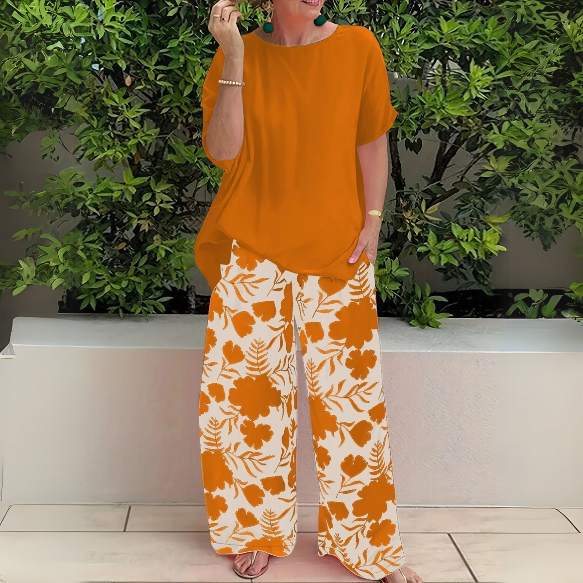 Long Sleeve Top and Trouser Two-Piece Set