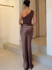 Mason Whitman™ | Maxi Dress with a Guilt in Satin
