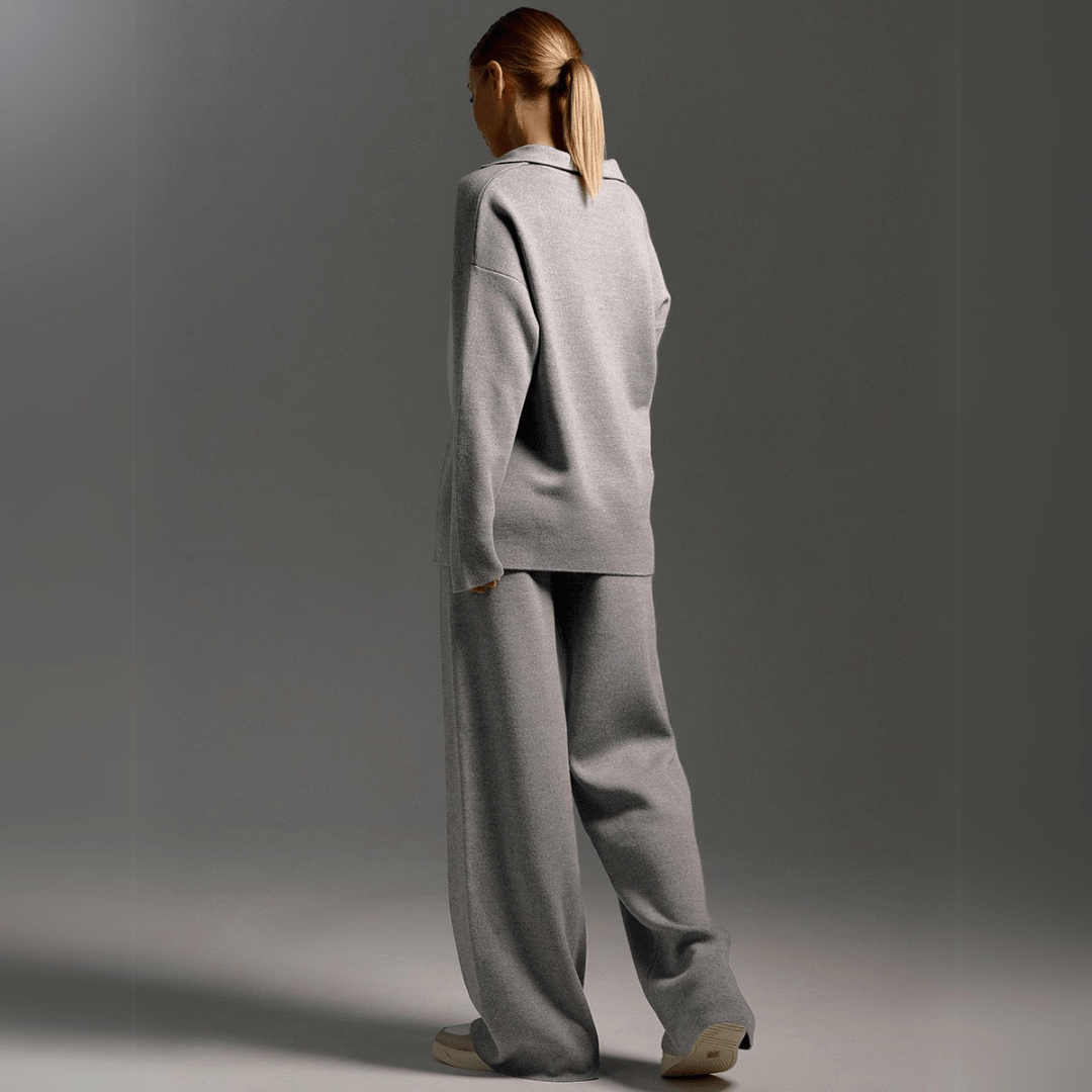 Elaine - Knitted Sweatshirt and Joggers Tracksuit Two-Piece Set