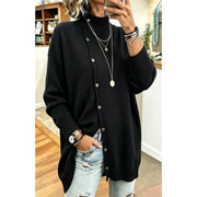 Sharon | Longline Buttoned Turtleneck Cardigan
