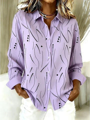 Dawnsley | Casual Abstract Print Button Blouse