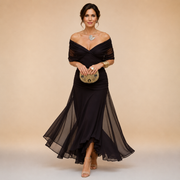 Madeline Draped Sleeve Evening Gown
