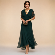 Madeline Draped Sleeve Evening Gown