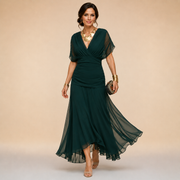 Madeline Draped Sleeve Evening Gown