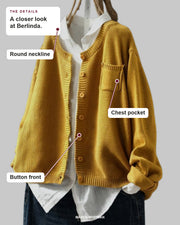 Berlinda details: Round neckline, Chest pocket, Button front.