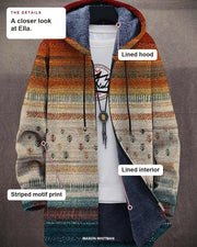 Ella details: lined hood, lined interior and striped motif print.