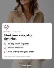 Mason Whitman: 30-day return requests, secure checkout and customer support. Return conditions and customer-paid shipping apply.