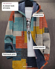 Liana details: lined hood, lined interior and patchwork print.