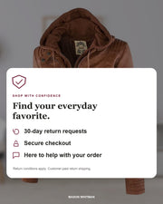 Mason Whitman shopping information: 30-day return requests, secure checkout and customer support. Conditions and customer-paid return shipping apply.