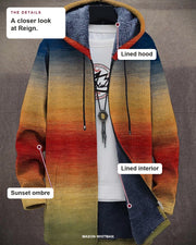 Reign details: lined hood, lined interior and sunset ombre.