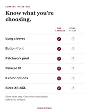 Vanessa feature checklist. Other styles vary; check their listed details.
