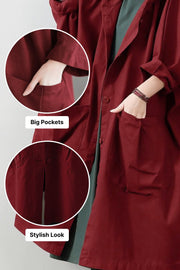 One Size Fits All Oversized Water-Resistant Windbreaker Jacket
