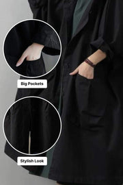 One Size Fits All Oversized Water-Resistant Windbreaker Jacket