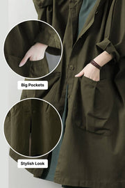 One Size Fits All Oversized Water-Resistant Windbreaker Jacket